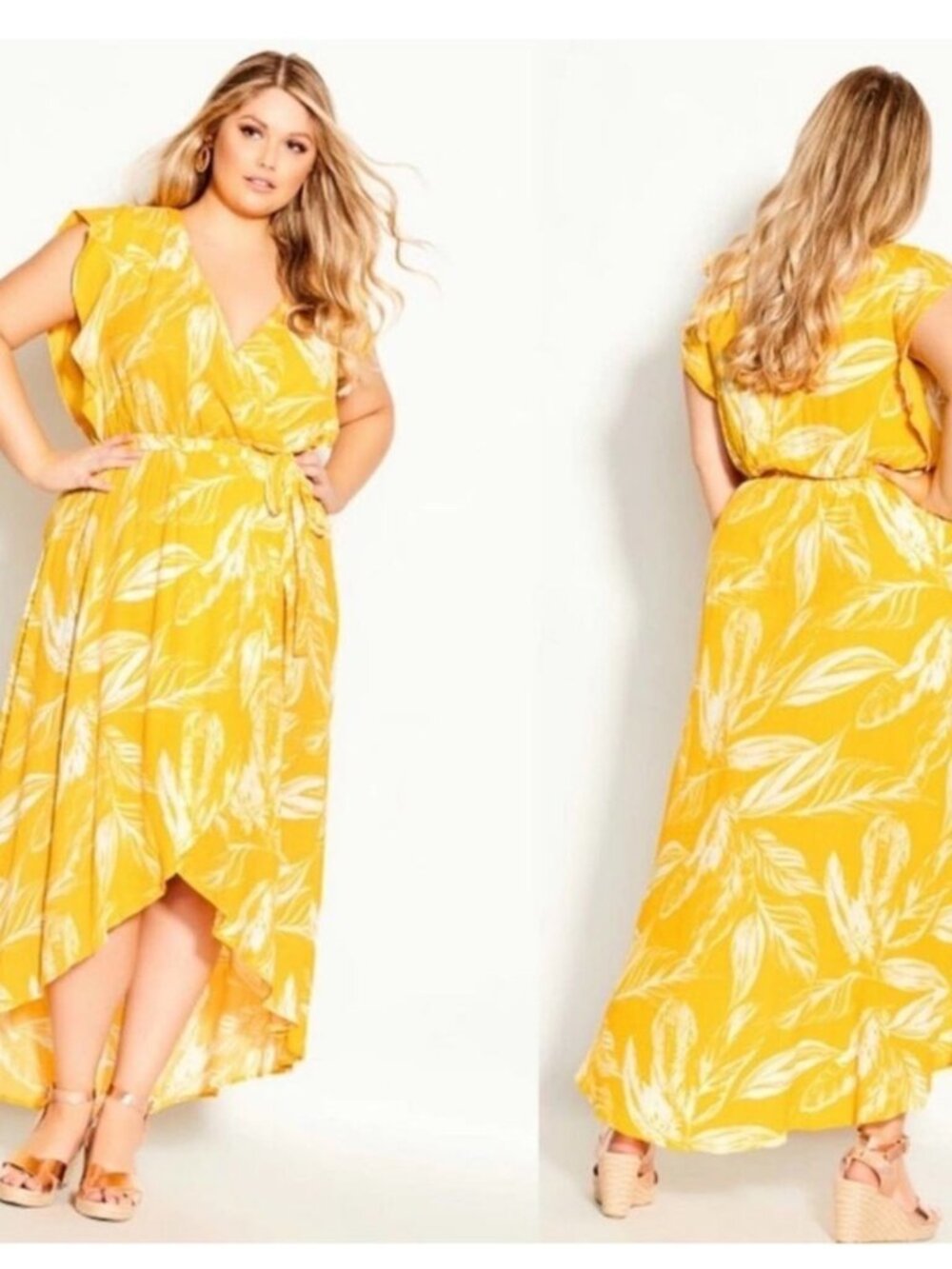 Plus Size Dress Maxi Tropical 22 City Chic XL 2X Boho Dress Summer Cruise Resort